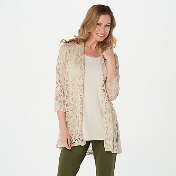 Susan Graver Stretch Lace Cardigan 
